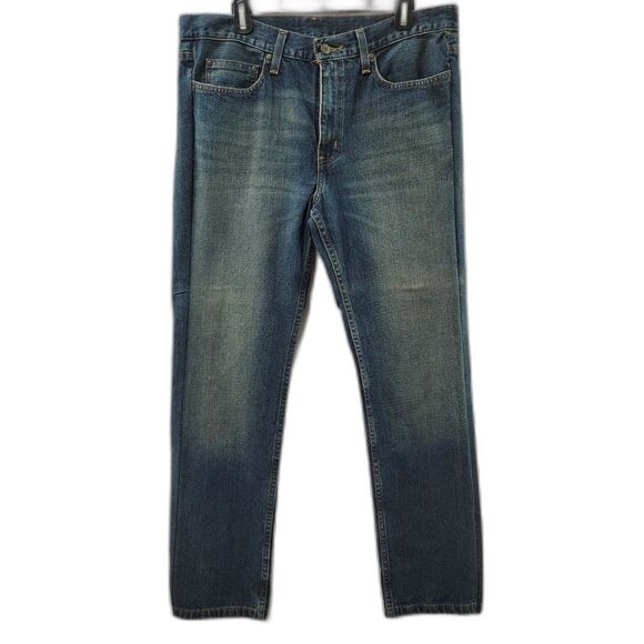 Faded Glory Jeans 100% Cotton Blue Denim Mid Rise Straight Leg Dark Wash Size L